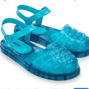 Melissa OBSESSED Blue Jelly Sandals Size 6